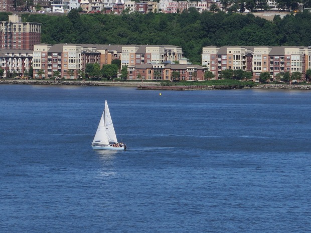 Lucky souls sailing down the Hudson River.