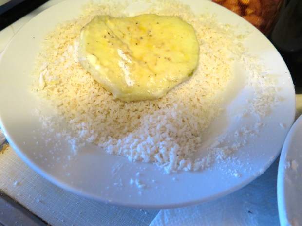 Then into a panko/parmigiana mix.  