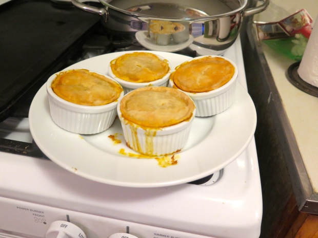 Mini pies with the excess curry and crust